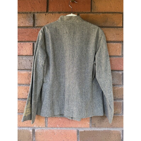 Dries Van Noten Jacket Embellished Cuffs Linen Blend‎ | Gray | Women's Size 44 M - Picture 2 of 13